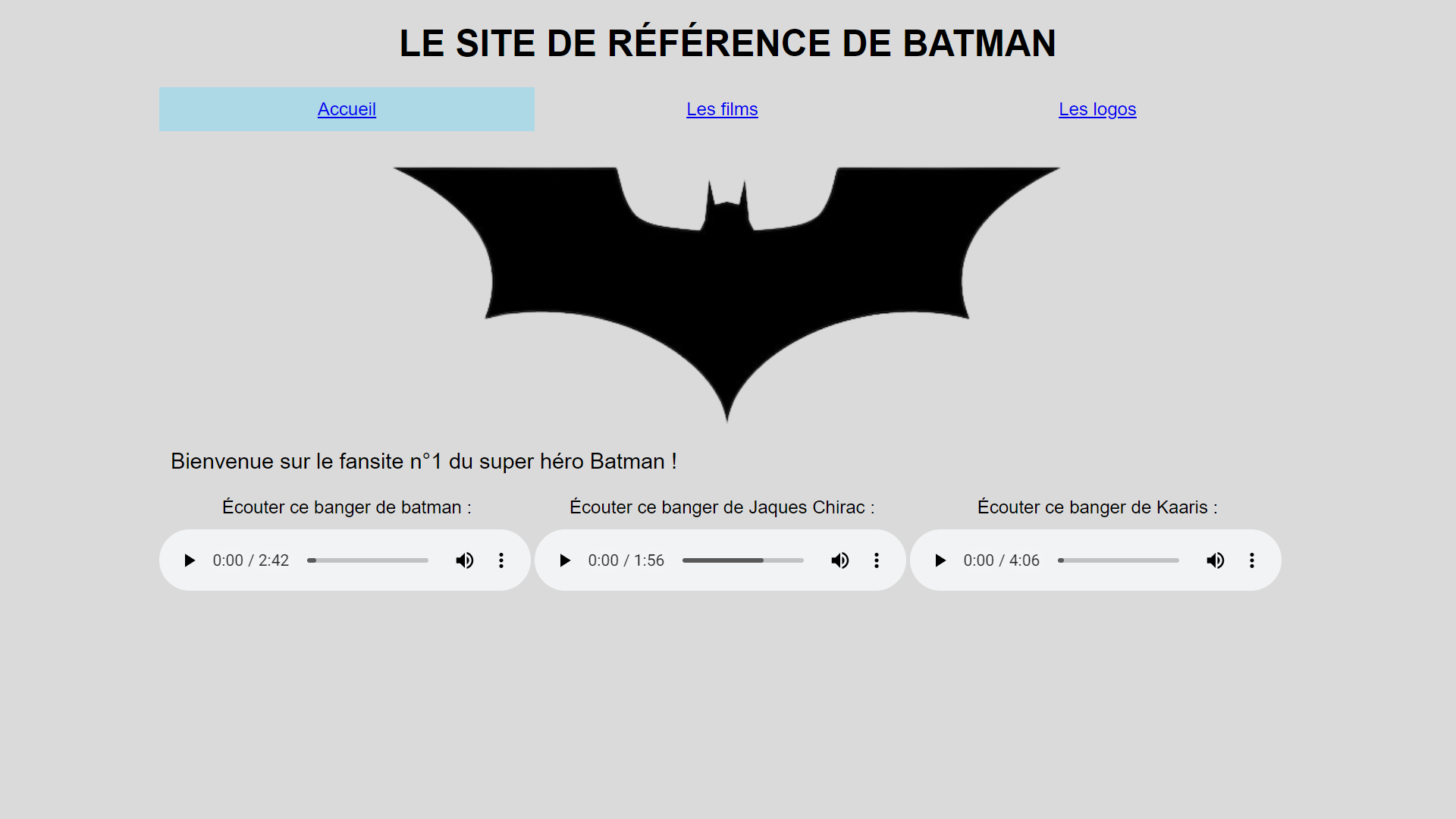 Preview de mon site pour la sequence 1 du R112