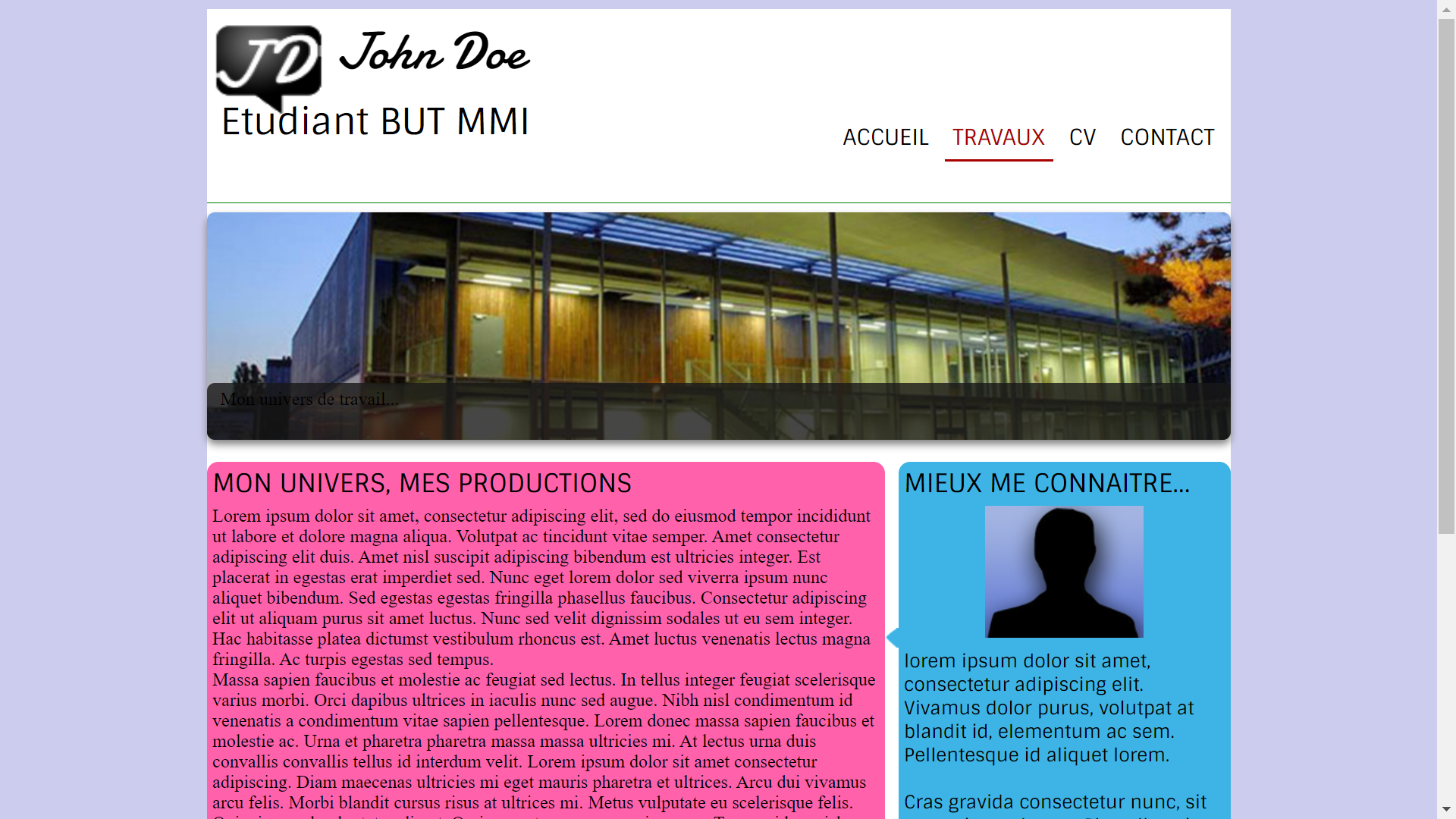 Preview de mon site pour la sequence 4 du R112