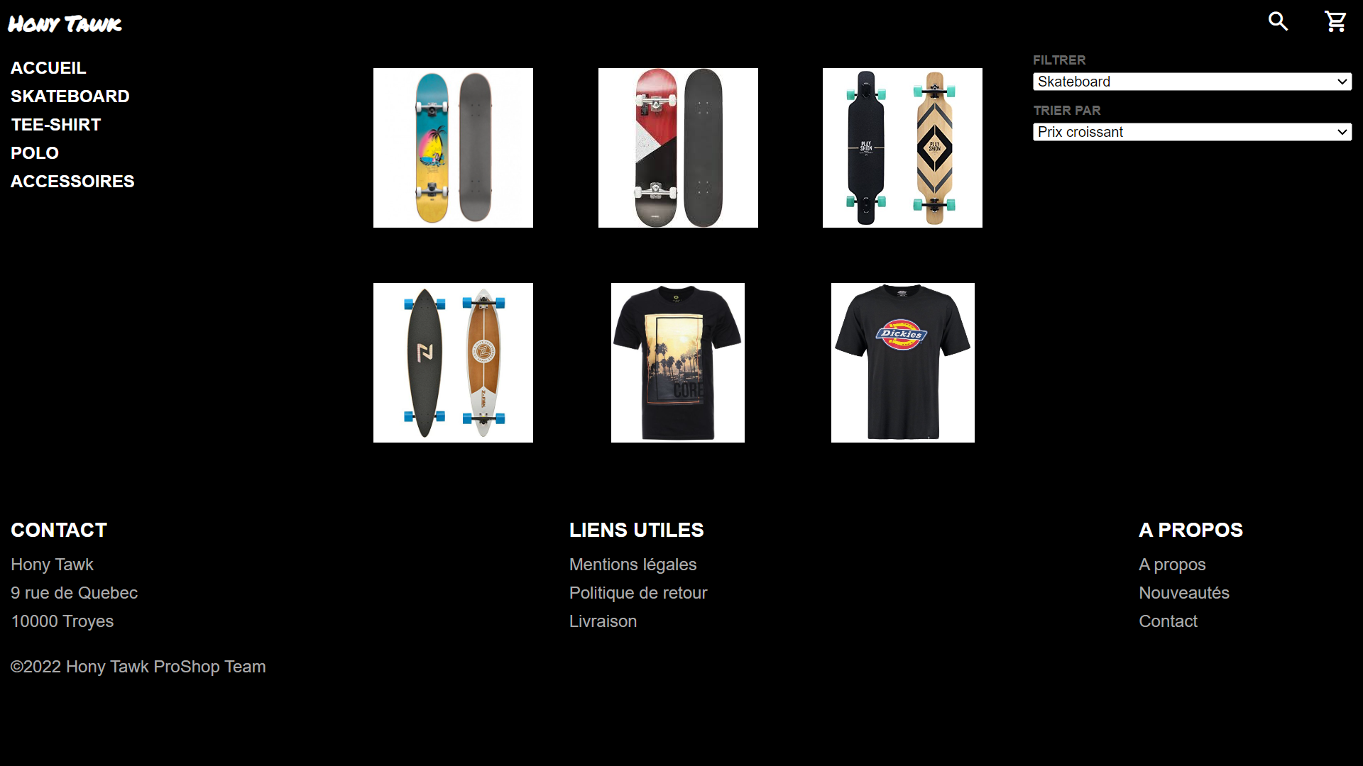 Preview de mon site pour la sequence 2 du R212